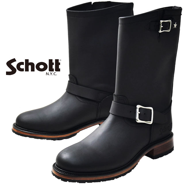 SCHOTT BROS ブラック レザーブーツ Schott ENGINEER BOOTS COLLECTION 2024.12.20(FRI.) Release