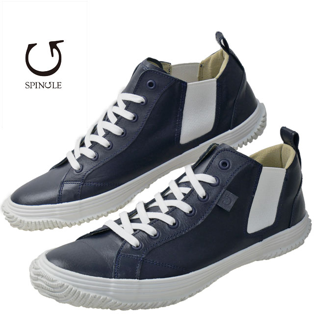 送料無料 スニーカー メンズ SS 春夏 新作 夏新作 秋新作 人気 流行 定番 2025 スピングル SPINGLE SP-442 ミッドカット サイドゴア 日本製 本革 カンガルーレザー 靴 カジュアルシューズ ディープネイビー