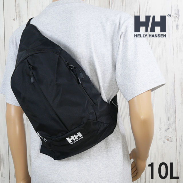 送料無料 ショルダーバッグ ボディバッグ メンズ レディース ユニセックス SS 春夏 新作 夏新作 秋新作 人気 流行 定番 2025 ヘリーハンセン HELLY HANSEN HY92412 10L グロング10 斜め掛け スリングバッグ アウトドア キャンプ フェス かばん 鞄 ブラック
