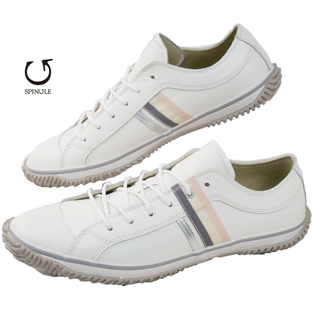返品交換送料無料 スニーカー ローカット メンズ レディース SS 春夏 新作 夏新作 秋新作 人気 流行 定番 2025 スピングル SPINGLE SP-168 本革 日本製 レザースニーカー ホワイト/ピンク 靴