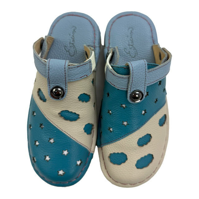 送料無料 クロッグサンダル レディース SS 春夏 新作 夏新作 秋新作 人気 流行 定番 2025 エスタシオン Estacion 2WAY MSE214 スターモチーフ 本革 疲れない サボサンダル 痛くない 履きやすい 雲 星 ブルー/アイボリー ブラック/グレー 靴 送料無料 クロッグサンダル レディース SS 春夏 新作 夏新作 秋新作