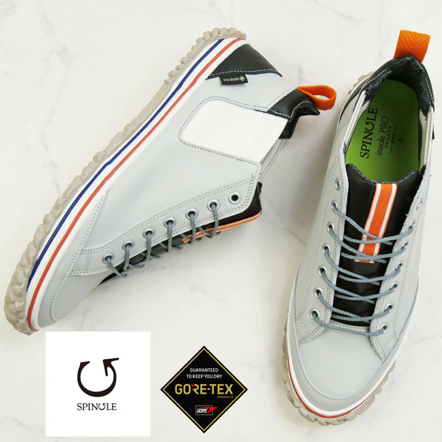 送料無料 ゴルフシューズ ゴアテックス メンズ SS 春夏 新作 夏新作 秋新作 人気 流行 定番 2025 スピングル SPINGLE SP-1652 ゴルフスニーカー 防水 ミッドカット 本革 スパイクレス 日本製 ゴルフコース ラウンド 抗菌仕様 ライトグレー サイドゴア メイドインジャパン 靴