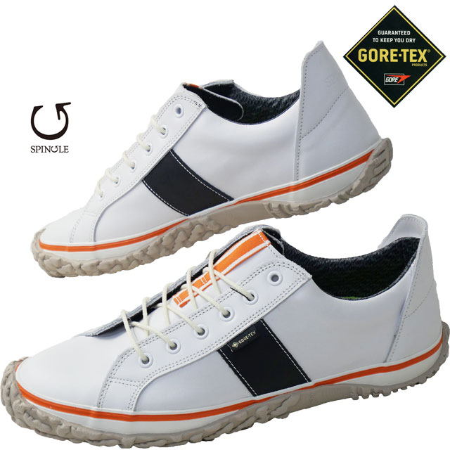 送料無料 ゴルフシューズ ローカット ゴアテックス メンズ SS 春夏 新作 夏新作 秋新作 人気 流行 定番 2025 スピングル SPINGLE SP-1651 ゴルフスニーカー 防水 本革 スパイクレス メイドインジャパン ゴルフコース ラウンド 日本製 抗菌仕様 ホワイト/ブラック 靴