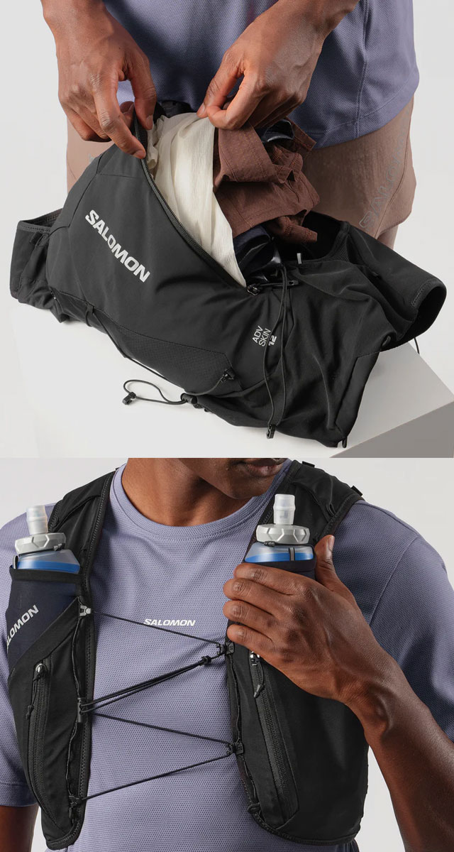 送料無料 ランニングベスト メンズ レディース ユニセックス SS 春夏 新作 夏新作 秋新作 人気 流行 定番 2025 サロモン SALOMON LC2464300 LC2464400 LC2464500 LC2464700 ADV SKIN 12 12L フラスク付 トレイルランニング トレラン マラソン 登山 バッグ リュック
