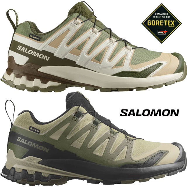 送料無料 スニーカー レースアップ ローカット ゴアテックス メンズ SS 春夏 新作 夏新作 秋新作 人気 流行 定番 2025 サロモン SALOMON XA 3D V9 478202 472704 プロ 防水 ハイキングシューズ 滑りにくい 靴 アウトドア カーキ グリーン