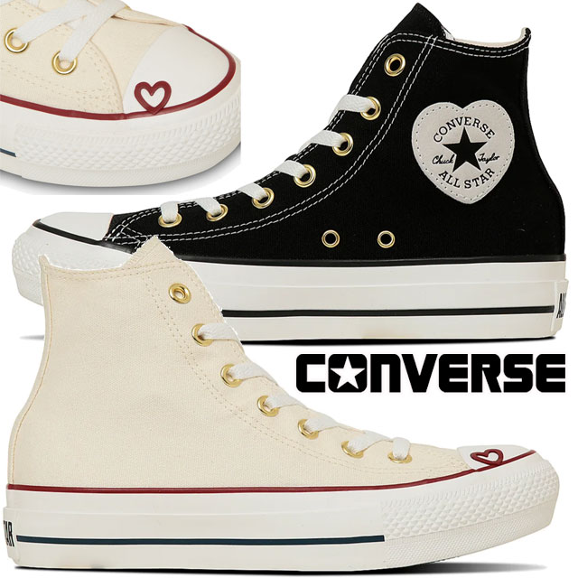 送料無料 スニーカー プラットフォーム レディース AW 秋冬 新作 秋新作 冬新作 人気 流行 定番 2025 コンバース CONVERSE PLTS 31315781 31315780 厚底 オールスター ハートポイント ハイ キャンバススニーカー ブラック 黒 ペールアイボリー
