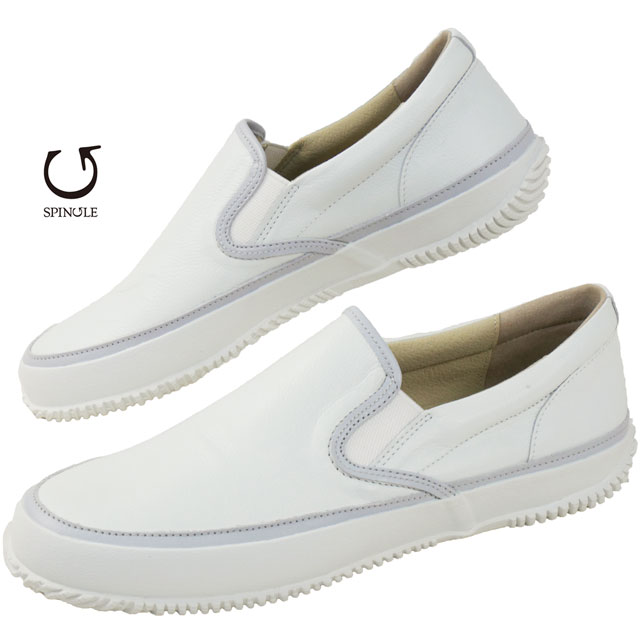 送料無料 スリッポン ローカット メンズ レディース SS 春夏 新作 夏新作 秋新作 人気 流行 定番 2025 スピングル SPINGLE SP-1059 日本製 カンガルーレザー ホワイト 白 靴