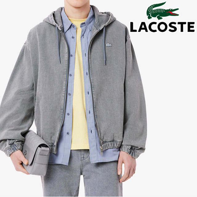 送料無料 パーカー 長袖 メンズ SS 春夏 新作 夏新作 秋新作 人気 流行 定番 2025 ラコステ LACOSTE BH2541 デニムジャケット ナチュラルピグメントダイジップアップデニムフーディー トップス フード アウター アパレル ウェア グレー 綿100% 送料無料 パーカー 長袖 メンズ SS 春夏 新作 夏新作 秋新作 人気 流行