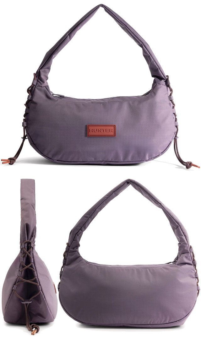 送料無料 ショルダーバッグ レディース ユニセックス AW 秋冬 新作 秋新作 冬新作 人気 流行 定番 2025 ハンター HUNTER 7.05L BAG 2WAY UBS3932NRS トラベル ホーボー シリング 斜め掛け バッグ 肩掛け 手持ち 旅行 半月型 かばん バック ドリーミーグレープ 鞄