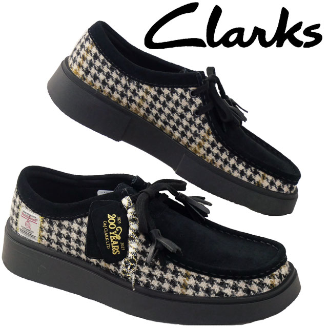 送料無料 ローカット メンズ AW 秋冬 新作 秋新作 冬新作 人気 流行 定番 2025 クラークス Clarks 4WAY 26184928 厚底 トールビュー 200周年 特別モデル コラボ チャンキーソール ブラックコンビ 黒 靴