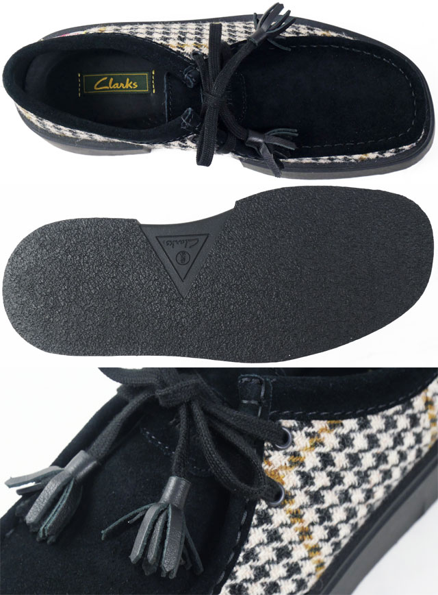 送料無料 ローカット メンズ AW 秋冬 新作 秋新作 冬新作 人気 流行 定番 2025 クラークス Clarks 4WAY 26184928 厚底 トールビュー 200周年 特別モデル コラボ チャンキーソール ブラックコンビ 黒 靴
