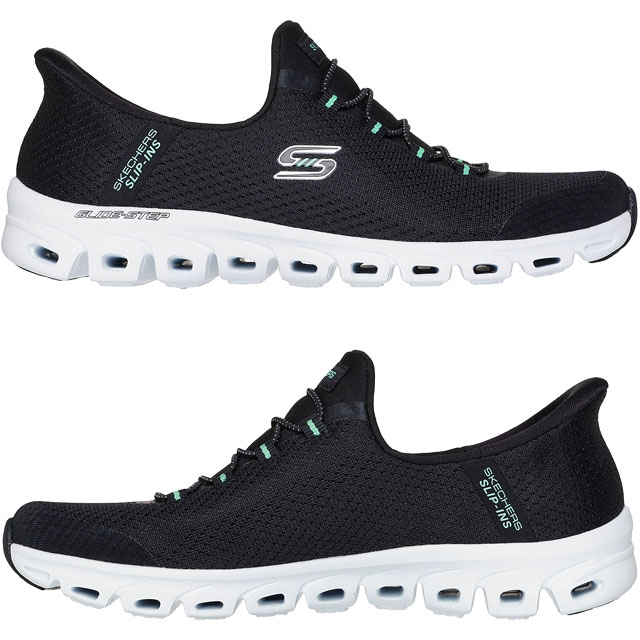 送料無料 スニーカー スリッポン レディース AW 秋冬 新作 秋新作 冬新作 人気 流行 定番 2025 スケッチャーズ SKECHERS -104547 スリップインズ 手を使わずに履ける 靴 ハンズフリー グライドステップ パースート ブラック ネイビー ホワイト