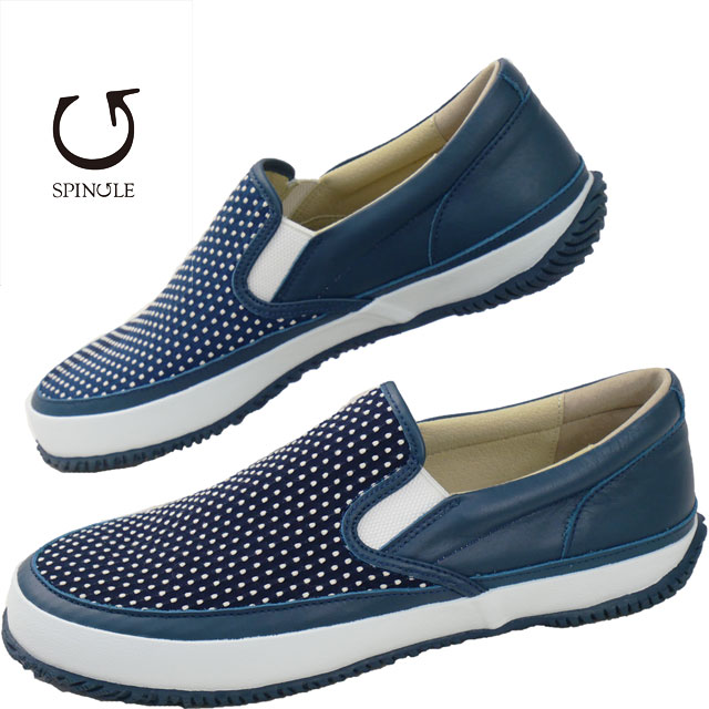 送料無料 スニーカー スリッポン ローカット メンズ レディース AW 秋冬 新作 秋新作 冬新作 人気 流行 定番 2025 スピングル SPINGLE Japan Beauty SP-1063 日本製 靴 遠州織物 かつお縞 カジュアルシューズ ネイビー