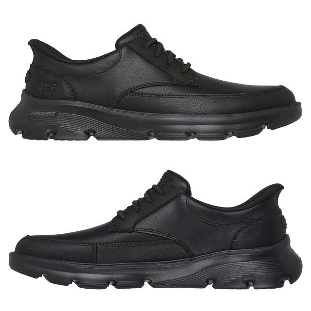 送料無料 スニーカー ビジネスシューズ メンズ AW 秋冬 新作 秋新作 冬新作 人気 流行 定番 2025 スケッチャーズ SKECHERS -205517 スリップインズ リラックスドフィット アーチフィット ガルザ ローワン 手を使わずに履ける 革靴 ハンズフリー つま先ゆったり ブラック