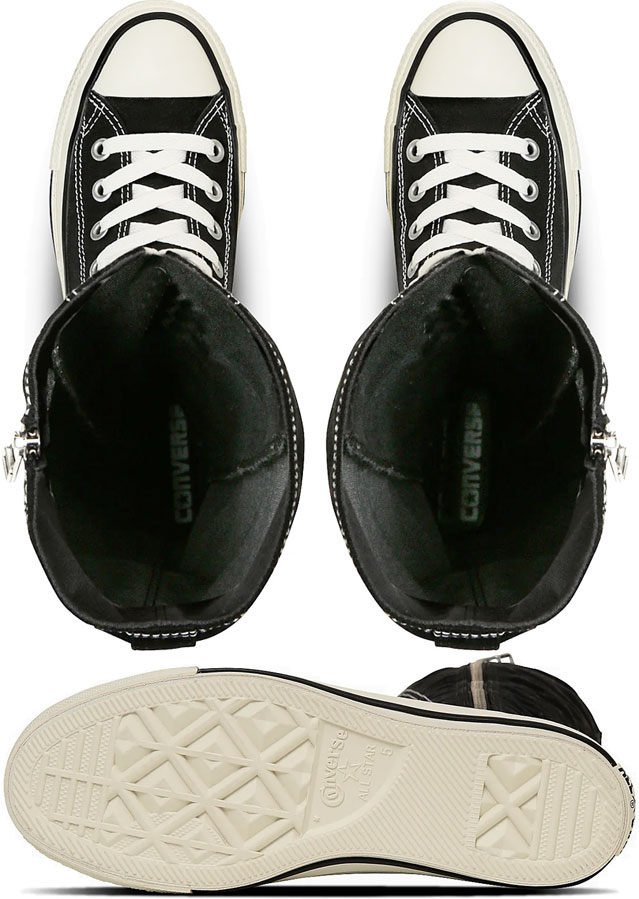 送料無料 ハイカット ブーツ レースアップ ロングブーツ レディース AW 秋冬 新作 秋新作 冬新作 人気 流行 定番 2025 コンバース CONVERSE Z 25.5cm 31315620 オールスター XX-ハイ 大きいサイズ 26cmあり スニーカーブーツ サイドジッパー ブラック 黒 靴