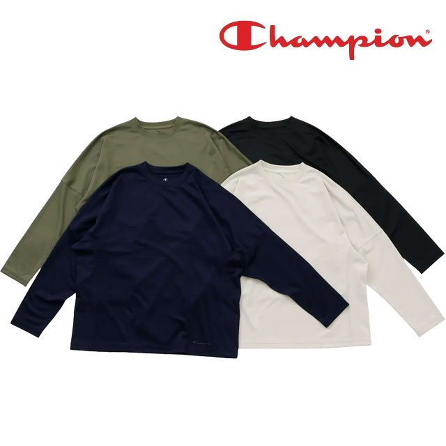 メール便送料無料 長袖 メンズ レディース AW 秋冬 新作 秋新作 冬新作 人気 流行 定番 2025 チャンピオン Champion C3-CS490 トップス リカバリーウェア ロングスリーブTシャツ 血行促進 疲労軽減 吸汗速乾 抗菌防臭 ロンT アパレル ブラック 黒 服