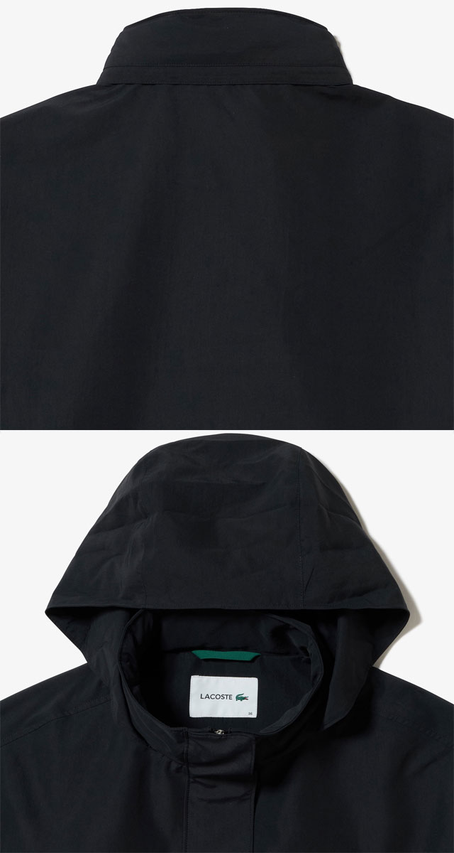 送料無料 長袖 レディース AW 秋冬 新作 秋新作 冬新作 人気 流行 定番 2025 ラコステ LACOSTE BF022 031 アウター ユーティリティマウンテンパーカ 撥水 コート 前開き アパレル 防寒 上着 アウトドア シンプル ウェア ブラック 黒 服_3