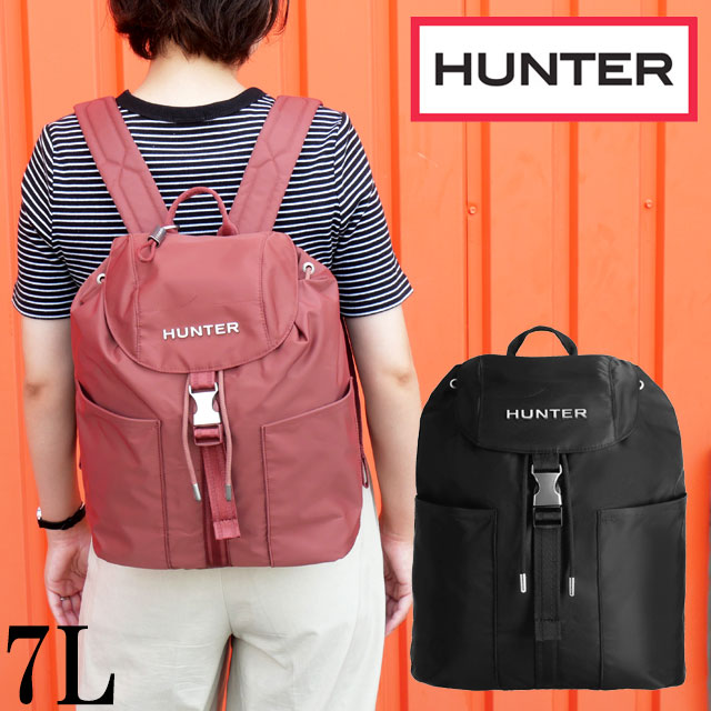 送料無料 バックパック リュックサック レディース AW 秋冬 新作 秋新作 冬新作 人気 流行 定番 2025 ハンター HUNTER UBB5517NYL デイバッグ プレミアム ナイロン ミニ 鞄 リュック バッグ カバン お出かけ デイリーユース タウンユース ロゴ 耐水 黒 赤