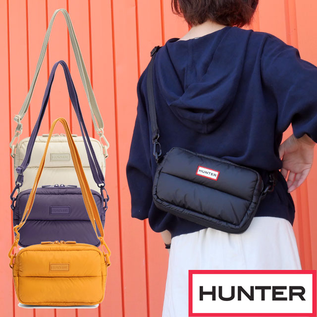 送料無料 ショルダーバッグ ポーチ メンズ レディース AW 秋冬 新作 秋新作 冬新作 人気 流行 定番 2025 ハンター HUNTER BAG BLK PIP CCR RIO UBX5514KBM イントレピッド エクストラ パフド クロスボディ バッグ 耐水 斜め掛け ミニバッグ 肩掛け コンパクト ロゴ 鞄