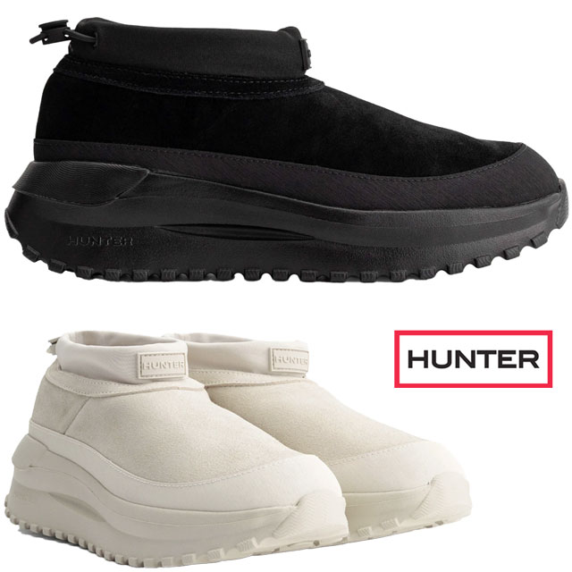 送料無料 スノーシューズ トレーナー レディース AW 秋冬 新作 秋新作 冬新作 人気 流行 定番 2025 ハンター HUNTER UFF7116LEA 厚底 トラベル フロー スエード 撥水 -15℃まで対応 ウインターシューズ 暖か 軽量 防寒 ブラック 黒 シェイデッドホワイト 白 冬靴