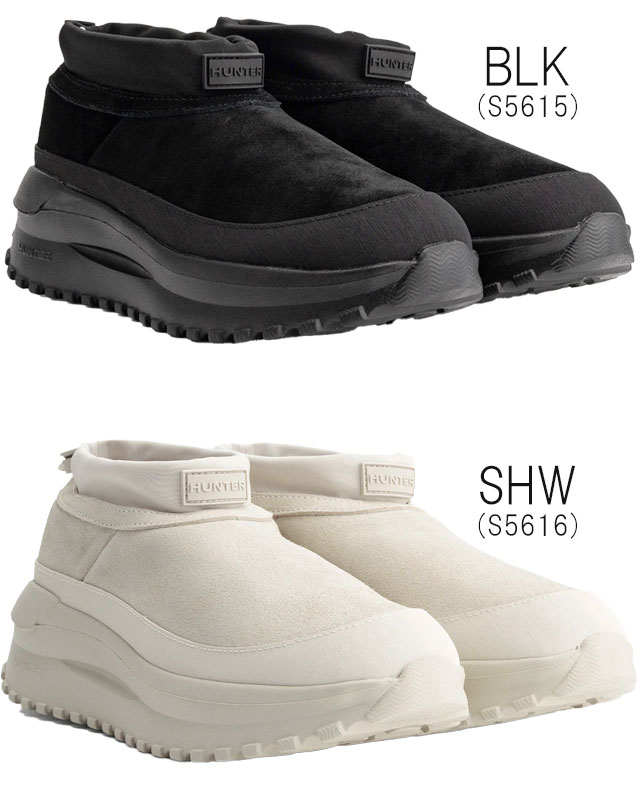 送料無料 スノーシューズ トレーナー レディース AW 秋冬 新作 秋新作 冬新作 人気 流行 定番 2025 ハンター HUNTER UFF7116LEA 厚底 トラベル フロー スエード 撥水 -15℃まで対応 ウインターシューズ 暖か 軽量 防寒 ブラック 黒 シェイデッドホワイト 白 冬靴