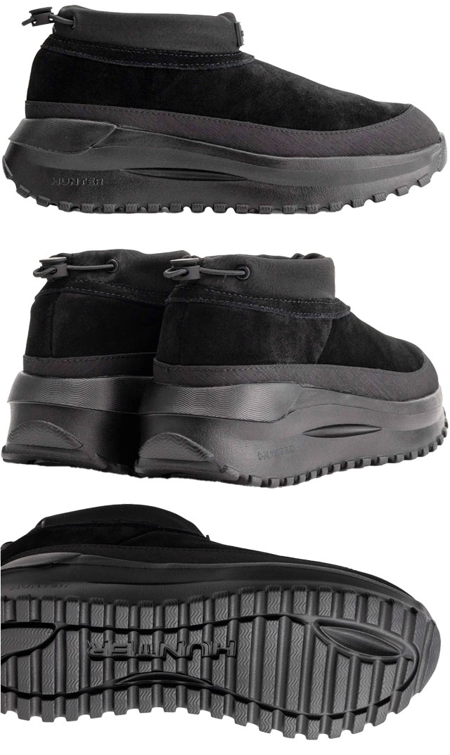 送料無料 スノーシューズ トレーナー レディース AW 秋冬 新作 秋新作 冬新作 人気 流行 定番 2025 ハンター HUNTER UFF7116LEA 厚底 トラベル フロー スエード 撥水 -15℃まで対応 ウインターシューズ 暖か 軽量 防寒 ブラック 黒 シェイデッドホワイト 白 冬靴