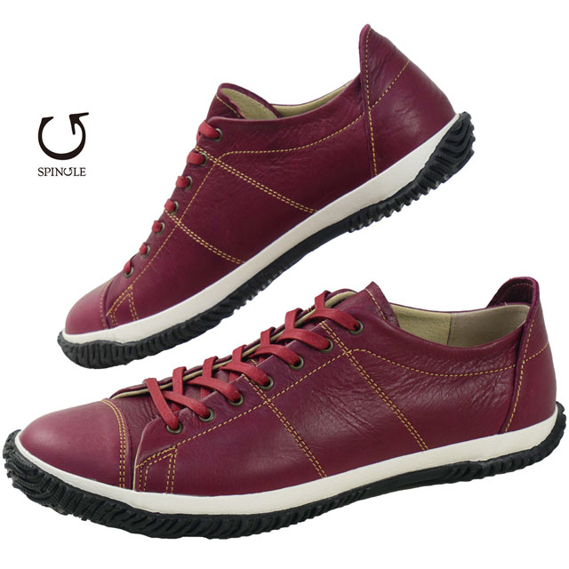 送料無料 スニーカー レースアップ ローカット メンズ AW 秋冬 新作 秋新作 冬新作 人気 流行 定番 2026 スピングル SPINGLE SP-272 日本製 本革 靴シューズ レザースニーカー 牛革 ボルドー