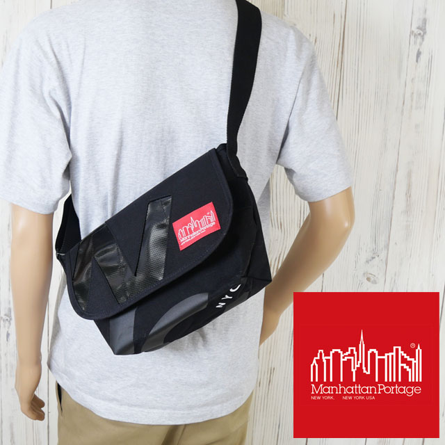 送料無料 ショルダーバッグ メッセンジャーバッグ メンズ レディース マンハッタンポーテージ Manhattan Portage B5 MP1605-JR-FVL-NYC-17SS バッグ リミテッド NYCプリント 反射 ナイロン 斜め掛け ブラック 黒