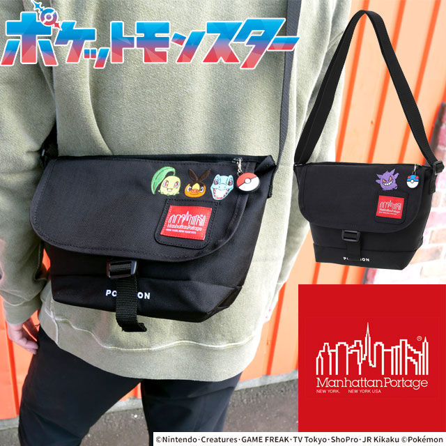 メール便送料無料 ショルダーバッグ メンズ レディース AW 秋冬 新作 秋新作 冬新作 人気 流行 定番 2026 マンハッタンポーテージ Manhattan Portage MP1603-FZP-PKMN25 MP1603-FZP-PKMN25-ZA (XXS) FZP Pokemon 25 鞄 ポケットモンスター 刺繍 バック ゲンガー 御三家