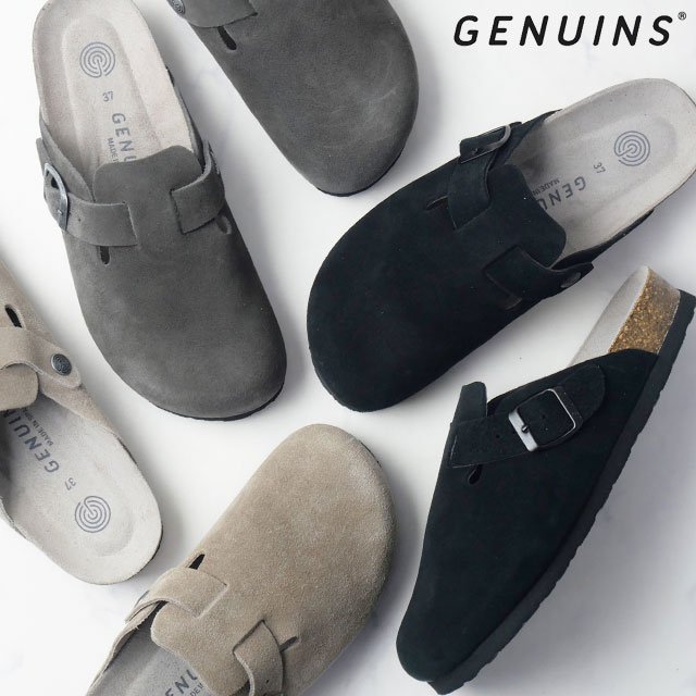 送料無料 コンフォートサンダル メンズ レディース AW 秋冬 新作 秋新作 冬新作 人気 流行 定番 2026 ジェニュインズ GENUINS G106582 G105495JT G106581 RIVA VELOUR スペイン製 サボサンダル リヴァ ベロア クロッグサンダル ブラック トープ ダークグレー