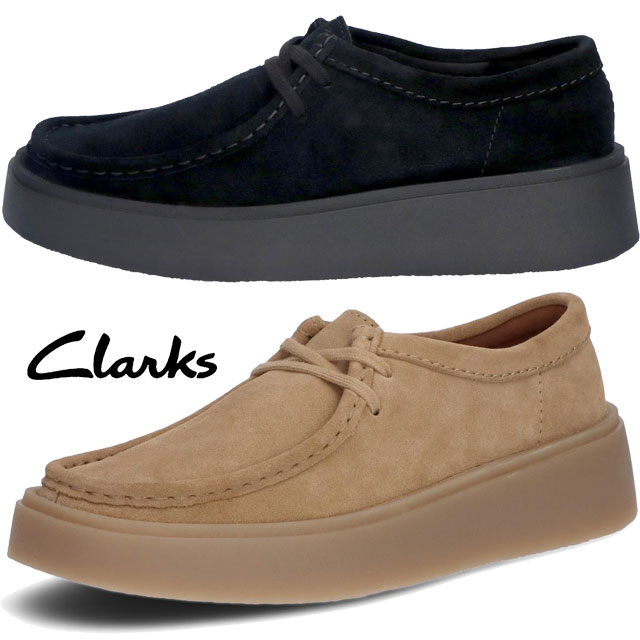 送料無料 モカシン ローカット レディース クラークス Clarks 25f Torview W 26184946 26184944 厚底 トービュー チャンキーソール レザーシューズ ダークサンドスエード スエード