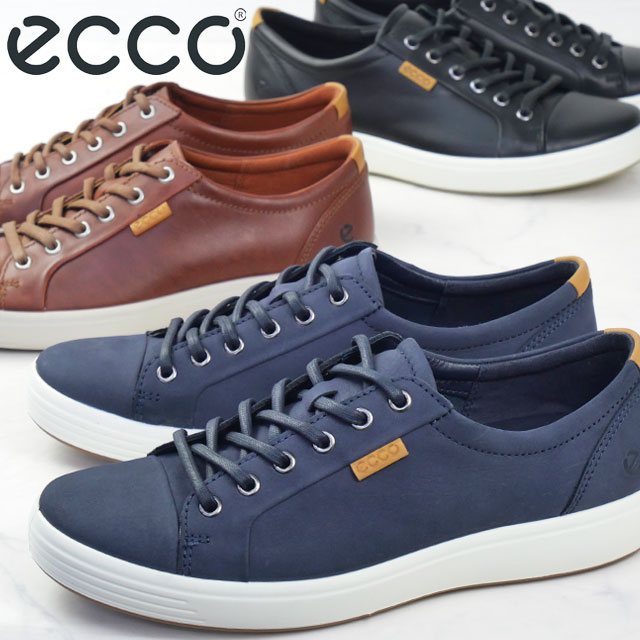 送料無料 スニーカー ローカット メンズ SS 春夏 新作 春新作 夏新作 エコー ECCO 2026 SOFT 7 430004 01001 01053 59140 ソフト 脱ぎ履きしやすい レザースニーカー シンプル コニャック マリン/ライオン_11