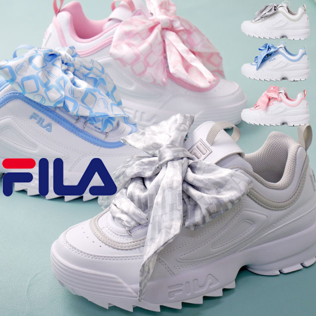 送料無料 スニーカー レディース SS 春夏 新作 春新作 夏新作 フィラ FILA 2026 FILA DISRUPTOR 2 SCARF 10 FM0101021 フィラ 厚底 ディスラプター2 スカーフ ダッドシューズ 紐 / / /ローズ