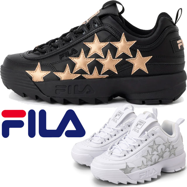 送料無料 スニーカー レディース SS 春夏 新作 春新作 夏新作 フィラ FILA 2026 DISRUPTOR 2 METEOR FM0101017 015 102 厚底 ディスラプター2メテオ 星柄 ダッドスニーカー 美脚効果 スター