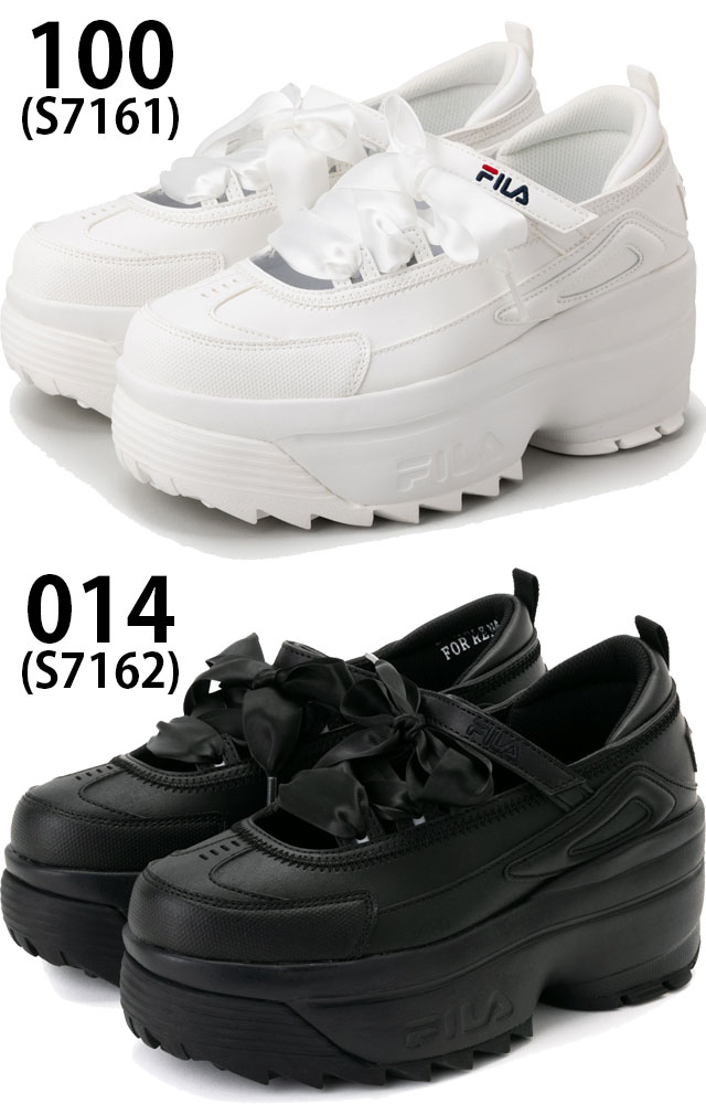 送料無料 スニーカー レディース SS 春夏 新作 春新作 夏新作 フィラ FILA 2026 DISRUPTOR WEDGE BALLET 6 5cm FM0101978 100 014 厚底 メリージェーン ディスラプターウェッジバレエ リボンシューレース 厚底 6.5cmヒール_1