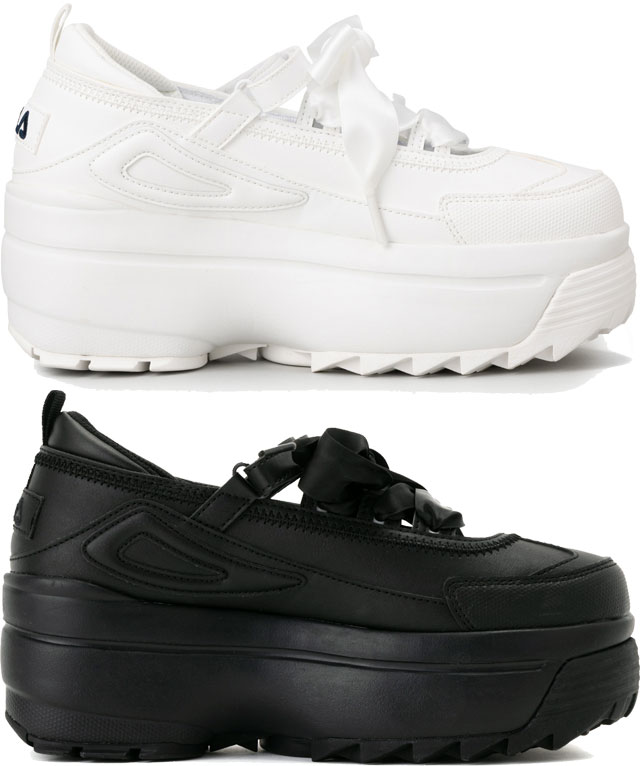 送料無料 スニーカー レディース SS 春夏 新作 春新作 夏新作 フィラ FILA 2026 DISRUPTOR WEDGE BALLET 6 5cm FM0101978 100 014 厚底 メリージェーン ディスラプターウェッジバレエ リボンシューレース 厚底 6.5cmヒール_3