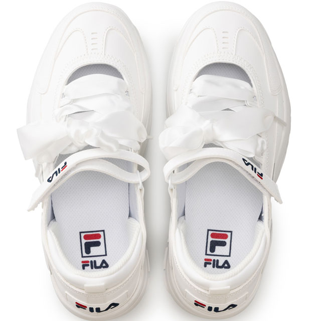 送料無料 スニーカー レディース SS 春夏 新作 春新作 夏新作 フィラ FILA 2026 DISRUPTOR WEDGE BALLET 6 5cm FM0101978 100 014 厚底 メリージェーン ディスラプターウェッジバレエ リボンシューレース 厚底 6.5cmヒール_4