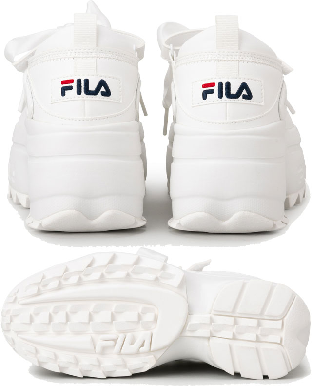 送料無料 スニーカー レディース SS 春夏 新作 春新作 夏新作 フィラ FILA 2026 DISRUPTOR WEDGE BALLET 6 5cm FM0101978 100 014 厚底 メリージェーン ディスラプターウェッジバレエ リボンシューレース 厚底 6.5cmヒール_6