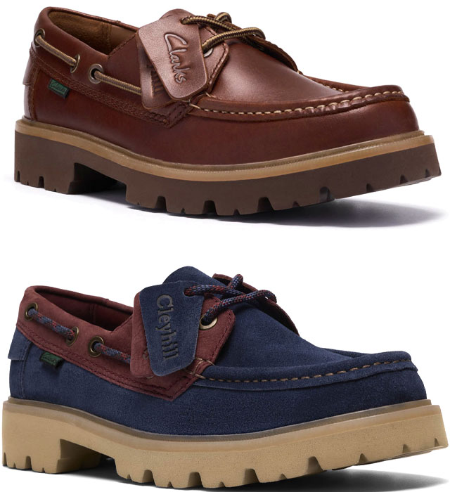 送料無料 デッキシューズ モカシン ローカット メンズ SS 春夏 新作 春新作 夏新作 クラークス Clarks 2026 Cleyhill Boat 26186176 26186179 クレイヒルボート 本革 ボートシューズ レザー コンビ