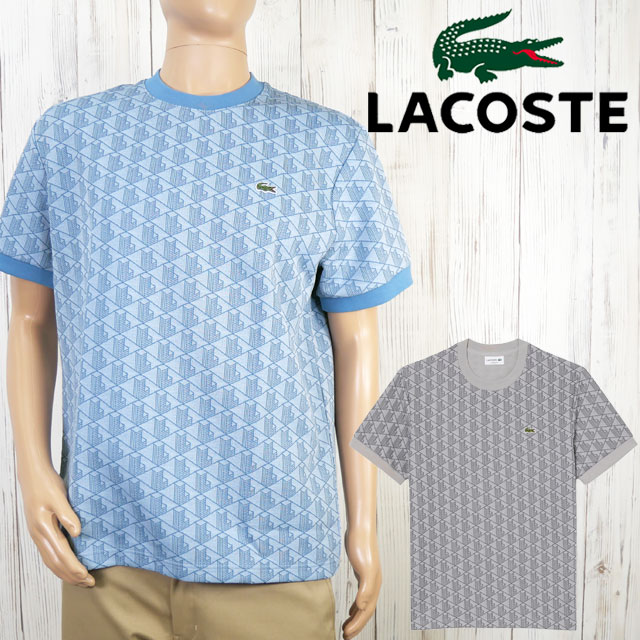 メール便送料無料 Tシャツ 半袖 メンズ レディース SS 春夏 新作 春新作 夏新作 ラコステ LACOSTE T 2026 1QI 41I TH1197 トップス モノグラムジャカードTシャツ 丸首 ウエア ジャージ ロゴ 刺繍 ワンポイント ワニ 鰐 総柄 アパレル