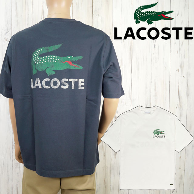 メール便送料無料 Tシャツ 半袖 メンズ SS 春夏 新作 春新作 夏新作 ラコステ LACOSTE T 2026 S5T 70V 100 TH9425 トップス バックプリント ビンテージロゴ 丸首 ワニ 鰐 プリントT 刺繍 綿100% アパレル ウエア