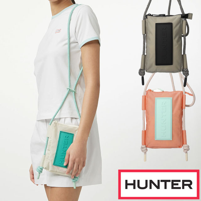 メール便送料無料 ショルダーバッグ メンズ レディース SS 春夏 新作 春新作 夏新作 ハンター HUNTER 2026 BAG BEC GGW WLG UBP1514NRS トラベル リップストップ リサイクル ナイロン フォンポーチ ショルダーポーチ スマホ 斜め掛け 小さめ 耐水 アウトドア 鞄