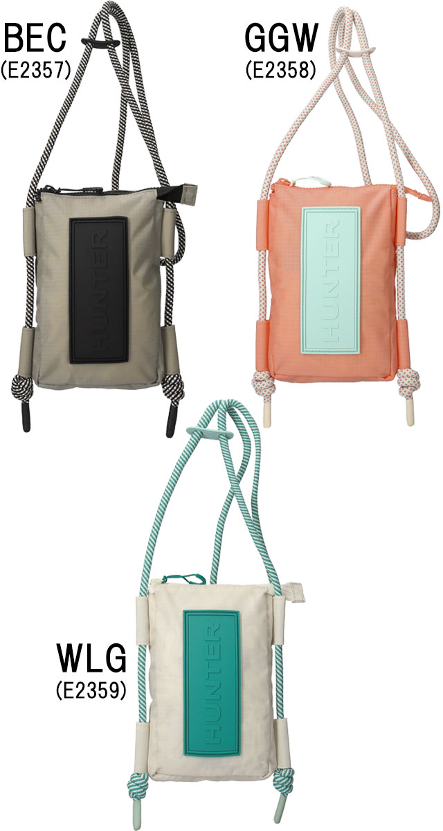 メール便送料無料 ショルダーバッグ メンズ レディース SS 春夏 新作 春新作 夏新作 ハンター HUNTER 2026 BAG BEC GGW WLG UBP1514NRS トラベル リップストップ リサイクル ナイロン フォンポーチ ショルダーポーチ スマホ 斜め掛け 小さめ 耐水 アウトドア 鞄_1