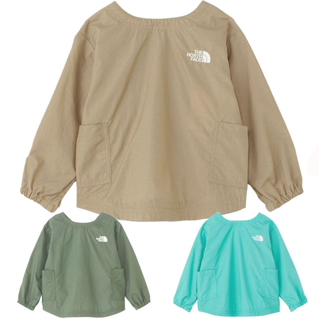 メール便送料無料 長袖 ベビー SS 春夏 新作 春新作 夏新作 人気 流行 定番 2024 NPB72302 2WAY ザ・ノース・フェイス トップス フィールドスモック トップス UVケア はっ水加工 ウェア Vネック クルーネック アウトドア遊び着 外遊び アパレル 服 緑 ベージュ カーキの通販は