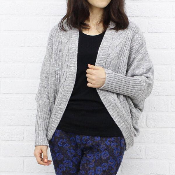 edi(エンリコドマーニ)アクリル ウール モヘヤ混 ケーブル編み 変形ドルマン カーディガン・61360192-3051302    レディース 女性 誕生日プレゼント ギフト 正規品 新品