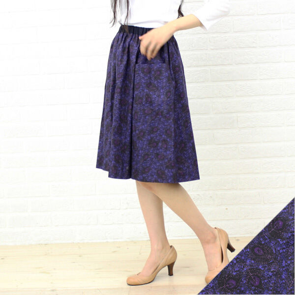 MICHEL BEAUDOUIN(ミシェル ボードウイン)コットン リバティプリント ギャザー スカート・MB-A7401-1791401【ボトムス】    レディース 女性 誕生日プレゼント ギフト 正規品 新品