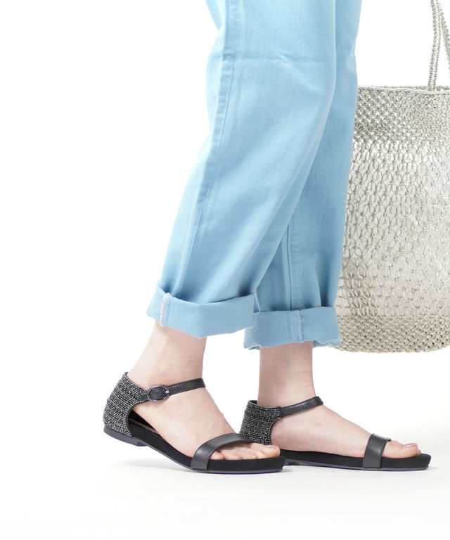 ヌキテパ ビーズサンダル フラットサンダル ONE STRAP SANDAL ne