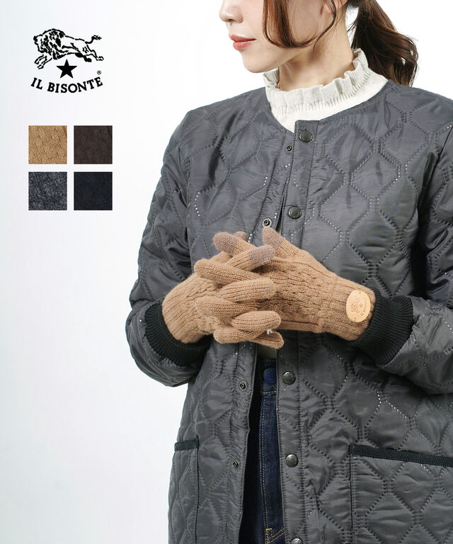 イルビゾンテ ニットグローブ 手袋 スマホ対応 IL BISONTE 54222309182 国内正規品 220209 メール便可能商品[M便 5/5]