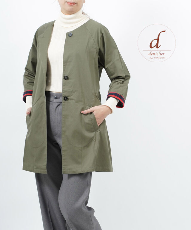 デニシェ ノーカラーコート denicher TOJ-2981 国内正規品 210409 送料無料