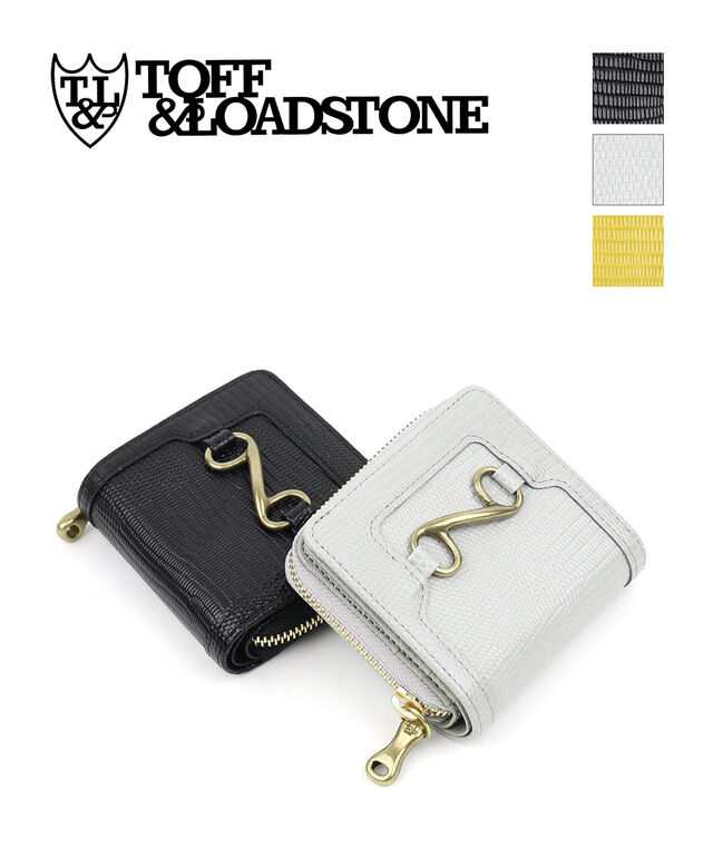 トフアンドロードストーン 二つ折り財布 ミニウォレット 財布 Round zip folded wallet lizard ラウンドジップ フォールデッド ウォレッ